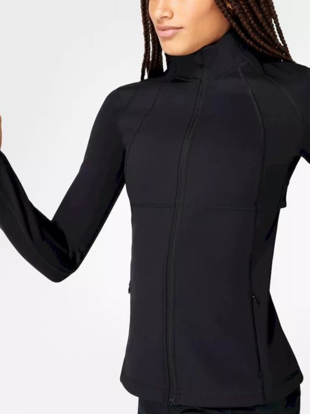 Sweaty Betty Power Boost Workout Zip Up Jacket Black L Large US 12